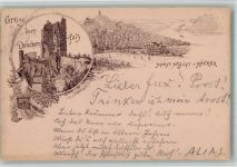 W5330 Drachenfels Bergbahn Lithographie Vorläufer 1889 BOAKC