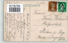 08396 O9611 Waldenburg , Sachs BOAKC Lithographie Halle des Turnvereins Waldenburg Fahnenträger Wappen