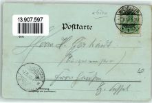 65183 W6200 Wiesbaden 1900 Lithographie / Mondschein Neues Theater Colonnaden