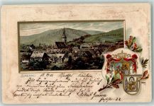 98693 O6300 Ilmenau , Thür 1901 Gebrauchsspuren Prägedruck Wappen Passepartoutkarte