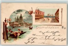30100 Venezia 1899 Lithographie Piazza e S. Giorgio