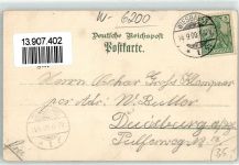 65183 W6200 Wiesbaden 1900 Lithographie Rathaus Kath. Kirche Waterloo-Säule