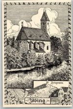 3550 Zöbing Künstlerkarte sign. Koller Franz Heiligenstein Pfarrkirche St. Martin