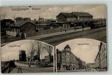 59439 W4755 Holzwickede 1916 - Bahnhof Unterführung Bahnhofstraße Geschäfte Eisenbahn