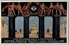 01067 O8000 Dresden 1911 Künstlerkarte sign. Erler C. Internationale Hygiene Ausstellung
