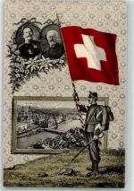 Zürich Fahne Soldat Kaiser Besuch Adel Kaiser Wilhelm II