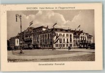 01067 O8000 Dresden 1926 - Hotel Bellevue Flaggenschmuck