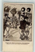 30159 W3000 Hannover 1926 Künstlerkarte Schützenfest Hannover Humor sign. Rodewald