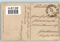 71083 W7033 Herrenberg im Gäu 1917 Gebrauchsspuren Panorama der Stadt aus dem Jahre 1643 mit Schloss und Stiftskirche Künstlerkarte Feldpost WK I