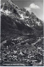82481 W8102 Mittenwald 1967 - Mittenwald, Luftaufnahme, Wetterstein AKU1