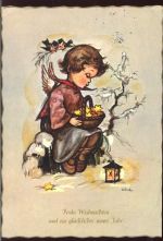 Kind, Sterne, Weihnachten,AFKH,sign. Hilde Kind 1960