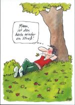 Mann liegt unterm Baum,Joker edition,sign. Erich Rauschenbach AKU2 Humor um 1989