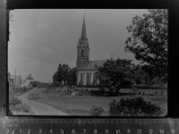 31737 W3260 Rinteln GLASNEGATIV Kath. Kirche m. neuem Park