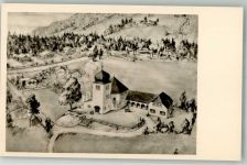 83324 W8222 Ruhpolding - Baustein d. ev Kirche Ruhpolding Entw. Archutekt Sepp u. Veit Plenk sign. P.S+V Zeichnung