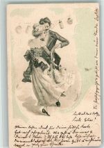 Jugendstil Tanz 1901 Prägedruck