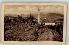 Skopje Uskub Moschee Minarett Dorfbild Motiv Mazedonien 1917 Foto AK