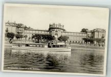 65183 W6200 Biebrich 1930 Foto AK Rheinschiff vor Schloss Biebrich