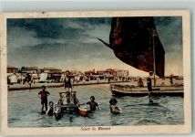 47900 Rimini 1927 Foto AK Schwimmbad Segelboot Tretboot