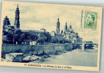 Saragossa Zaragoza Foto AK La Ribera Marke bildseitig