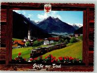 6165 Telfes im Stubai Passepartout Eisenbahn Stubaitalbahn Fensterblick