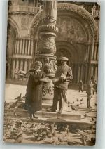 30100 Venezia 1925 Gebrauchsspuren Tauben Markusplatz