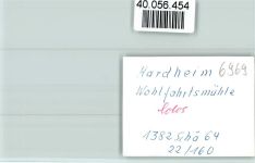 74736 W6969 Hardheim , Odenw FOTO KEINE AK Wohlfahrtsmühle
