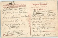 Barcelona 1909 Foto AK Bergbahn Tibidabo Marke Bildseitig