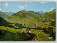 6992 Hirschegg , Kleinwalsertal - Luftaufnahme Ortsansicht mit Heuberg Walmendingerhorn Schwarzwassertal Hochifen