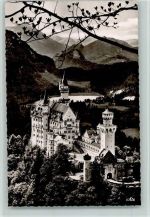 87645 W8959 Neuschwanstein - Blick auf dasKönigsschloß mit Schwansee Stempel 1959