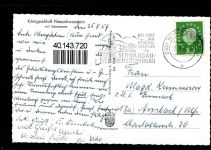 87645 W8959 Neuschwanstein - Blick auf dasKönigsschloß mit Schwansee Stempel 1959