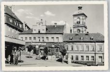 08294 O9407 Lößnitz - Marktplatz , Litfaßsäule