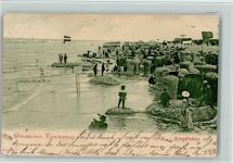26548 W2982 Norderney 1900 Gebrauchsspuren Strandleben Strandkörbe