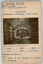 Torino Turin Weinkeller 1911 - in Torino - Frederico Raffi & Figlio , El Teatro Valle Motiv Italien 1911 KEINE AK