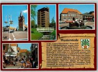 26655 W2910 Westerstede - Kirche Hochhaus Rathaus Brunnen Fußgängerzone