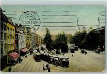 3001 Rotterdam 1909 - Beurs Straßenbahn Kutsche Leiterwagen Litfaßsäule
