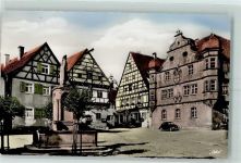 91639 W8802 Wolframs-Eschenbach - Marktplatz Marktbrunnen Fachwerkhäuser