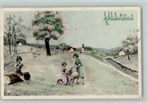 V.K. Vienne 4113 - Ostern, Junge mit einer Flöte AK Vienne 1911