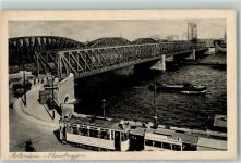 3001 Rotterdam - Maasbrücke Straßenbahn Frachtschiff Auto Kutsche