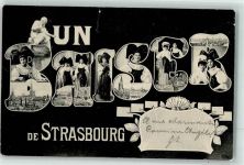 67000 Strasbourg Straßburg 1906 Gebrauchsspuren Tracht