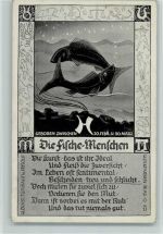 Die Fische Menschen, AK Sternzeichen 1938