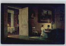 sign Gehrmann - "Abendlied" Frau sitzt am Klavier - Moderne Meisster Nr. 172 AK Klavier 1917 Künstlerkarte