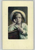 Junge mit einer Pfeife 1909 AK Rauchen