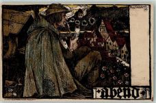 Abend AK Schiestl 1899 Lithographie / Künstlerkarte