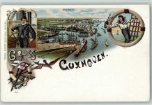 27472 W2190 Cuxhaven Lithographie Gruss aus - Nr. 2774 , der Hafen, Steuermann, Matrose, sehr gute Erhaltung AK