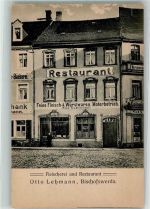01877 O8500 Bischofswerda Foto AK Gasthaus-Fleischerei Lehmann