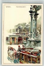 1010 Wien 1. Bezirk, Innere Stadt Lithographie Postkutsche Hohermarkt
