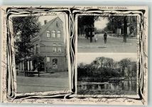 30159 W3000 Döhren 1908 Gebrauchsspuren Geschäftshaus Emailleschild Straßenbahn