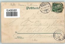 44787 W4630 Bochum 1900 Lithographie / Mondschein Stadtpark Fontäne Bochumer Verein Fabriken Schornsteine