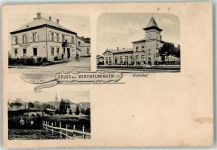 57930 Berthelming Bartolfingen Foto AK Bahnhof Postamt