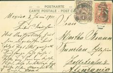 Windmühle Segelschiff Briefmarken Collage AK mit Papierapplikation